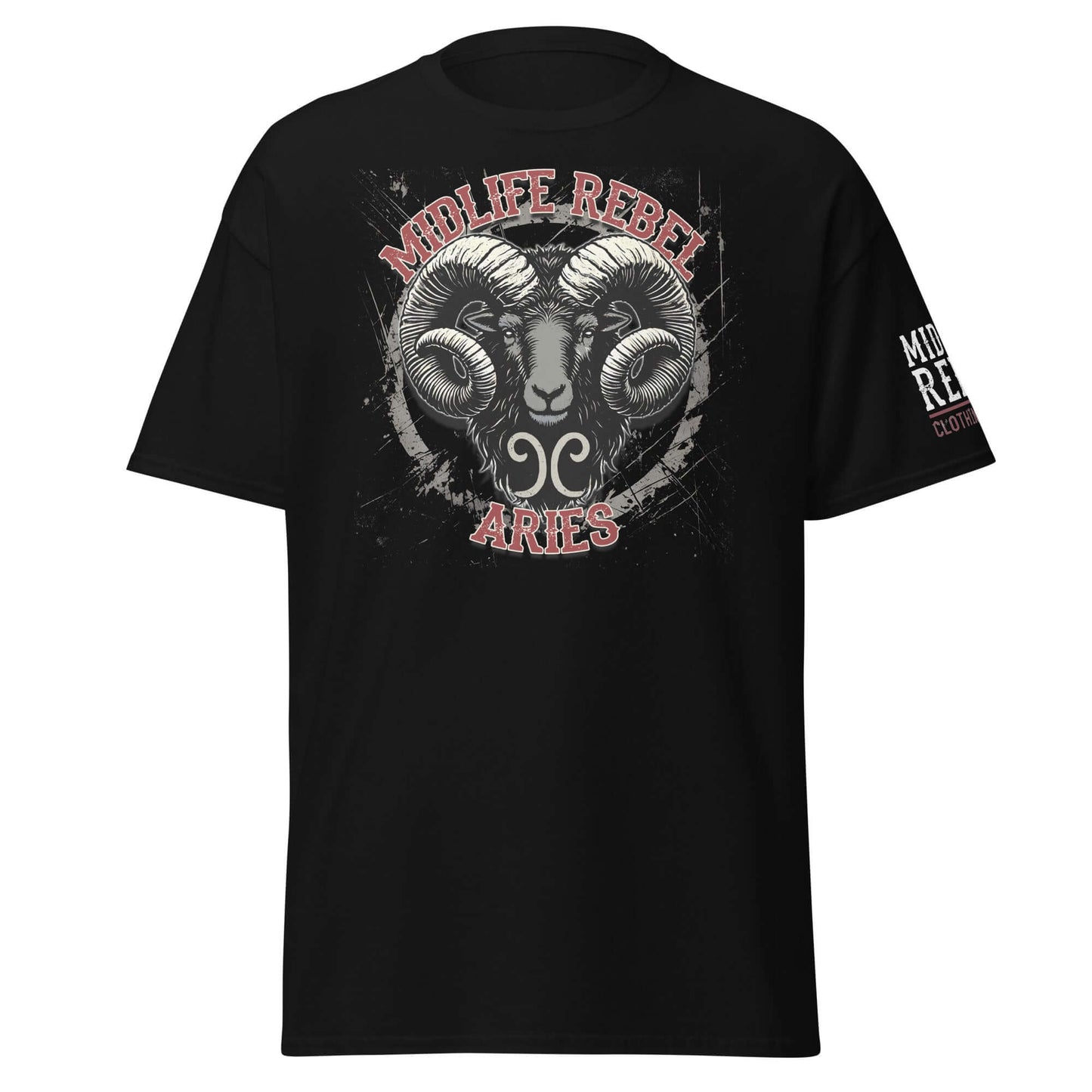 Channel the fearless energy of Aries with this gritty Midlife Rebel ram design. Built for those who charge headfirst into life’s battles.