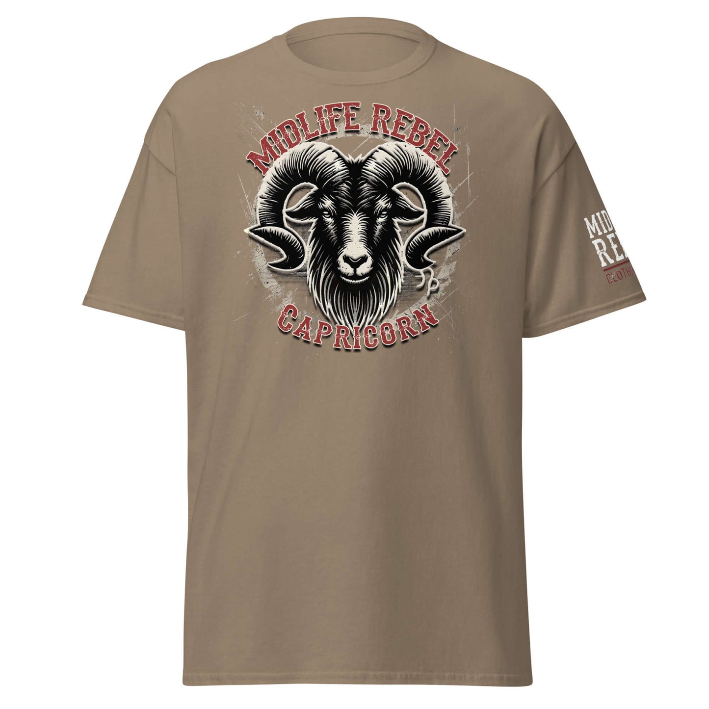 Climb higher, stand taller – this Midlife Rebel Capricorn Goat design embodies ambition and grit. Command attention!