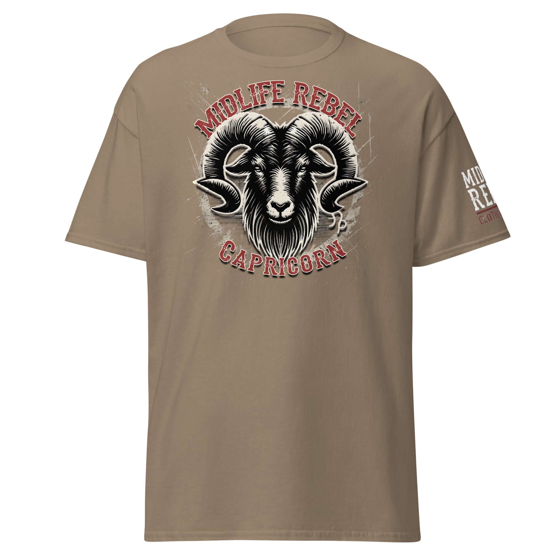 Climb higher, stand taller – this Midlife Rebel Capricorn Goat design embodies ambition and grit. Command attention!