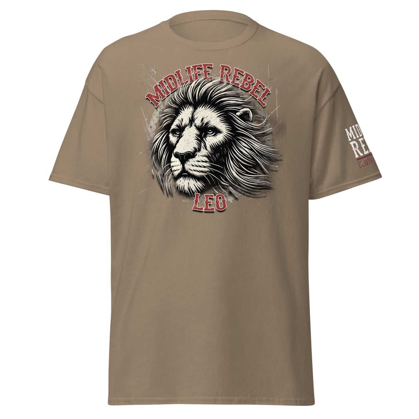Leo Lion Zodiac T-shirt with fierce lion design, bold astrology apparel reflecting confidence and leadership in unisex 100% cotton.