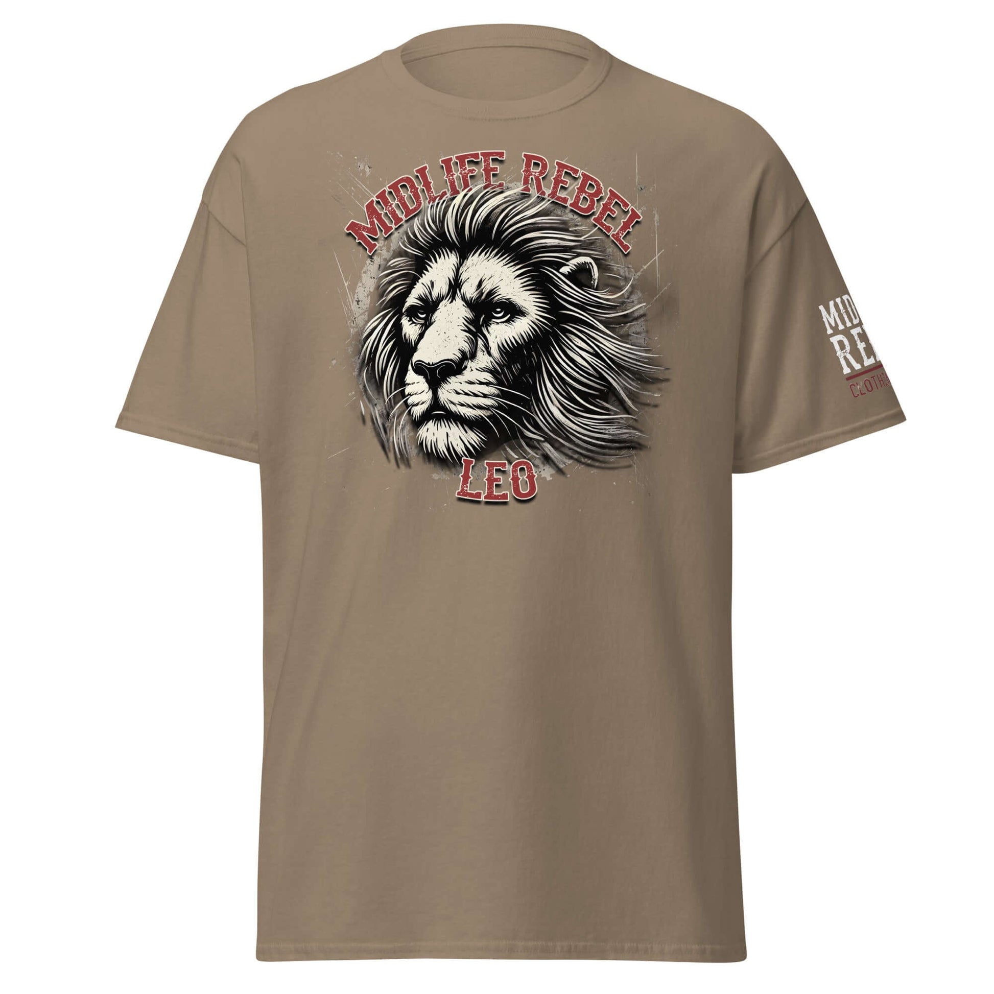 Leo Lion Zodiac T-shirt with fierce lion design, bold astrology apparel reflecting confidence and leadership in unisex 100% cotton.