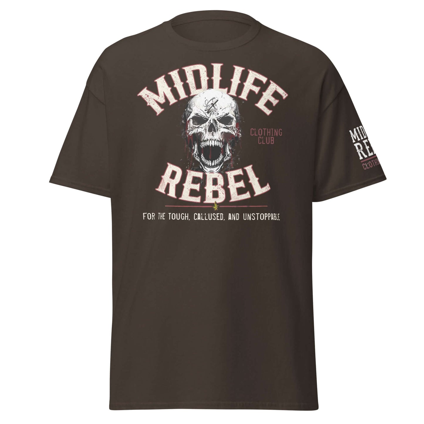 Midlife Rebel Skull Logo Unisex Tee for Tough, Callused, Unstoppable Individuals