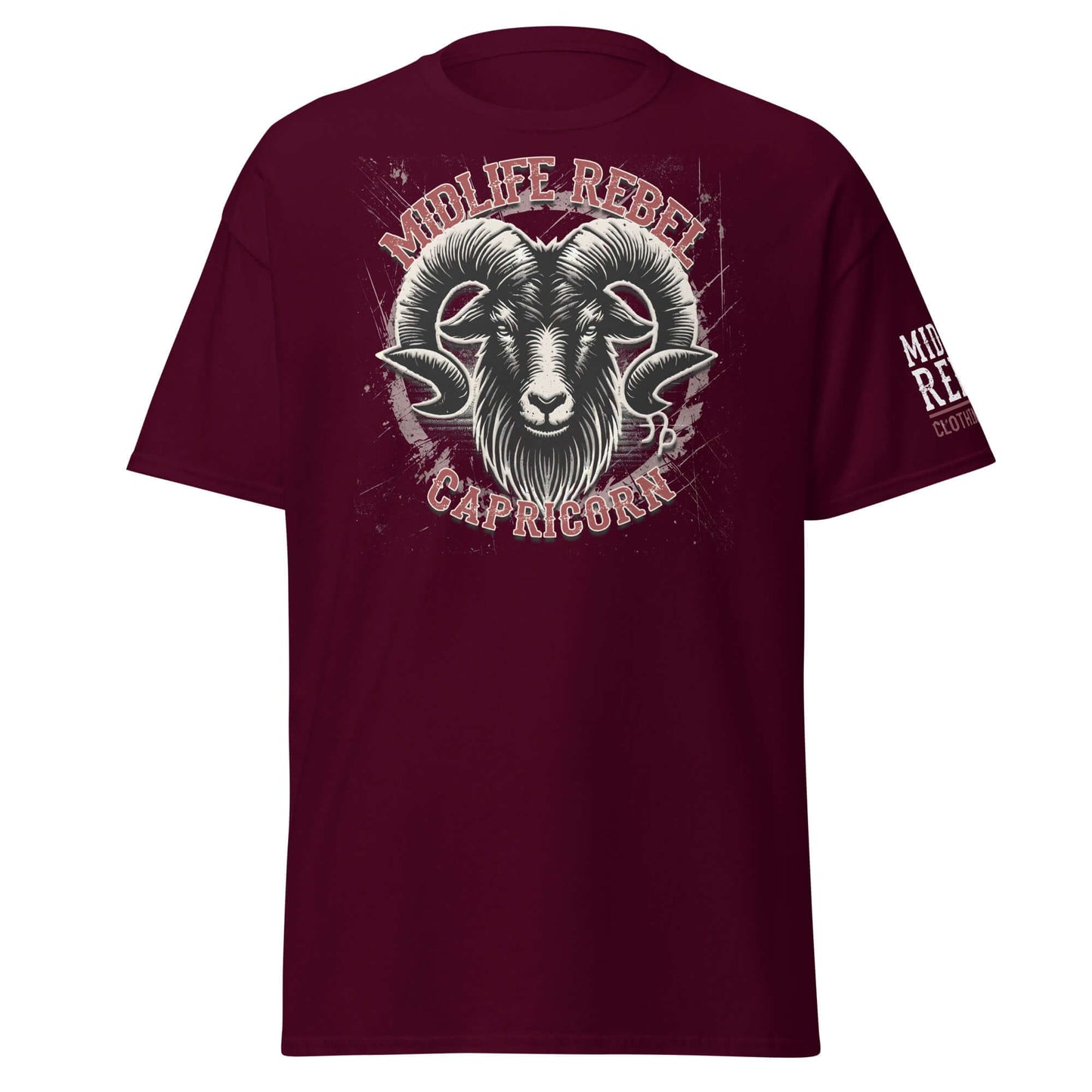 Climb higher, stand taller – this Midlife Rebel Capricorn Goat design embodies ambition and grit. Command attention!