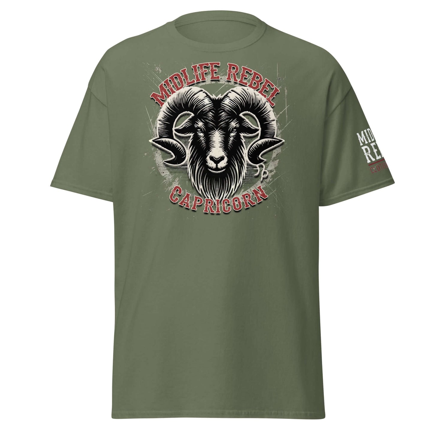 Climb higher, stand taller – this Midlife Rebel Capricorn Goat design embodies ambition and grit. Command attention!