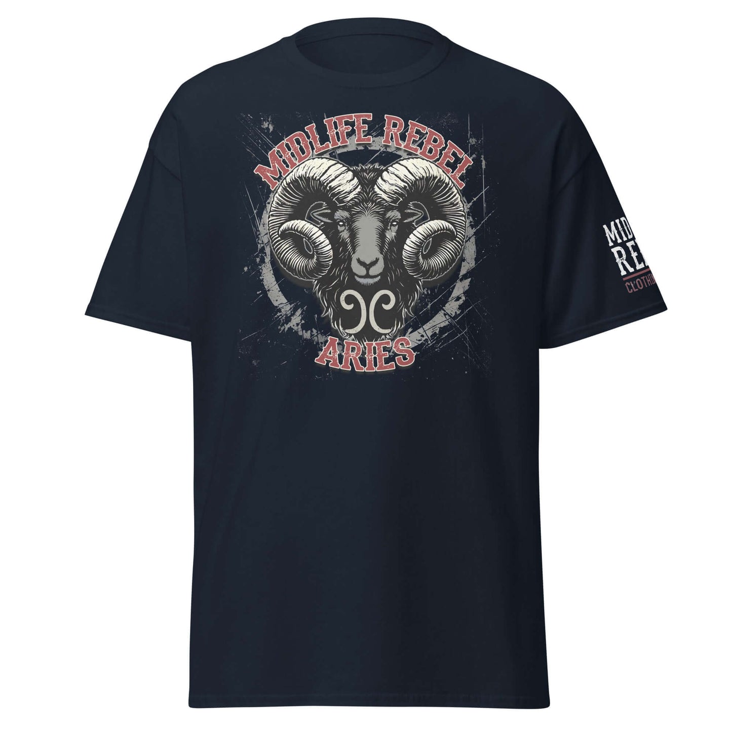 Channel the fearless energy of Aries with this gritty Midlife Rebel ram design. Built for those who charge headfirst into life’s battles.