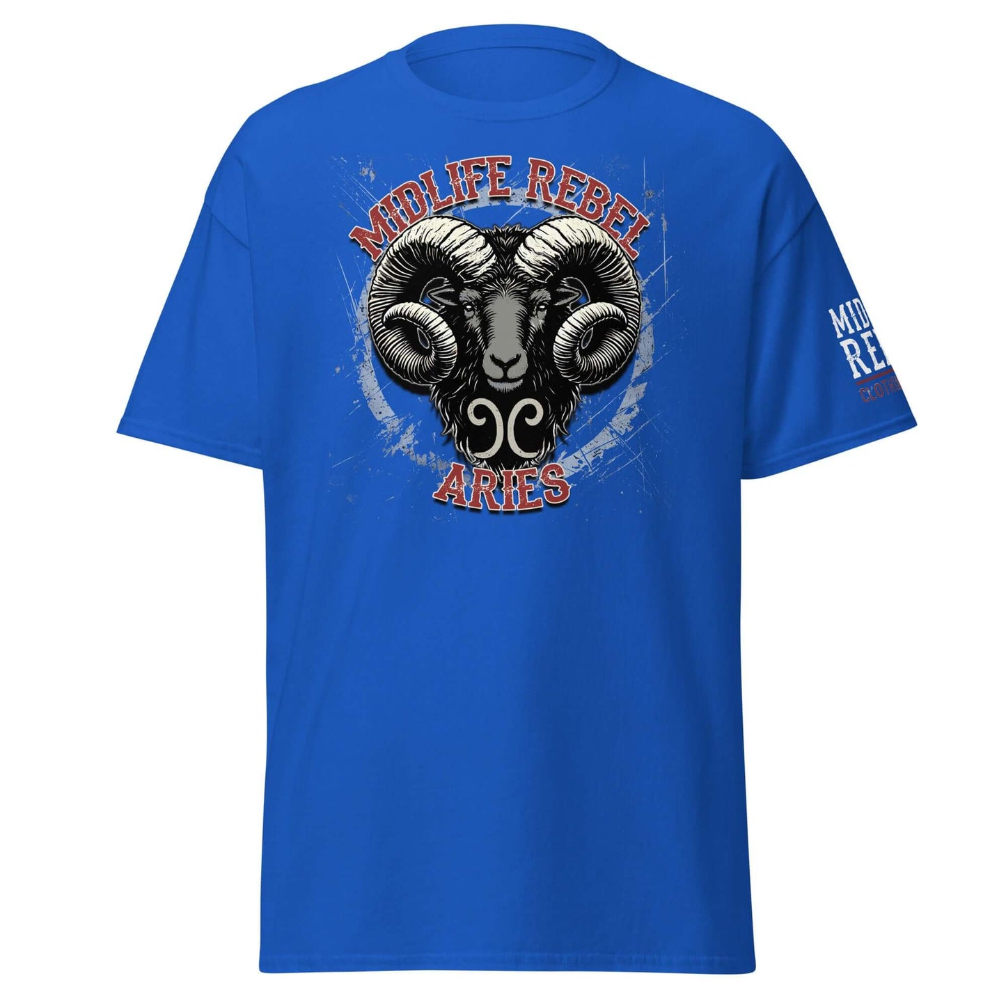 Channel the fearless energy of Aries with this gritty Midlife Rebel ram design. Built for those who charge headfirst into life’s battles.