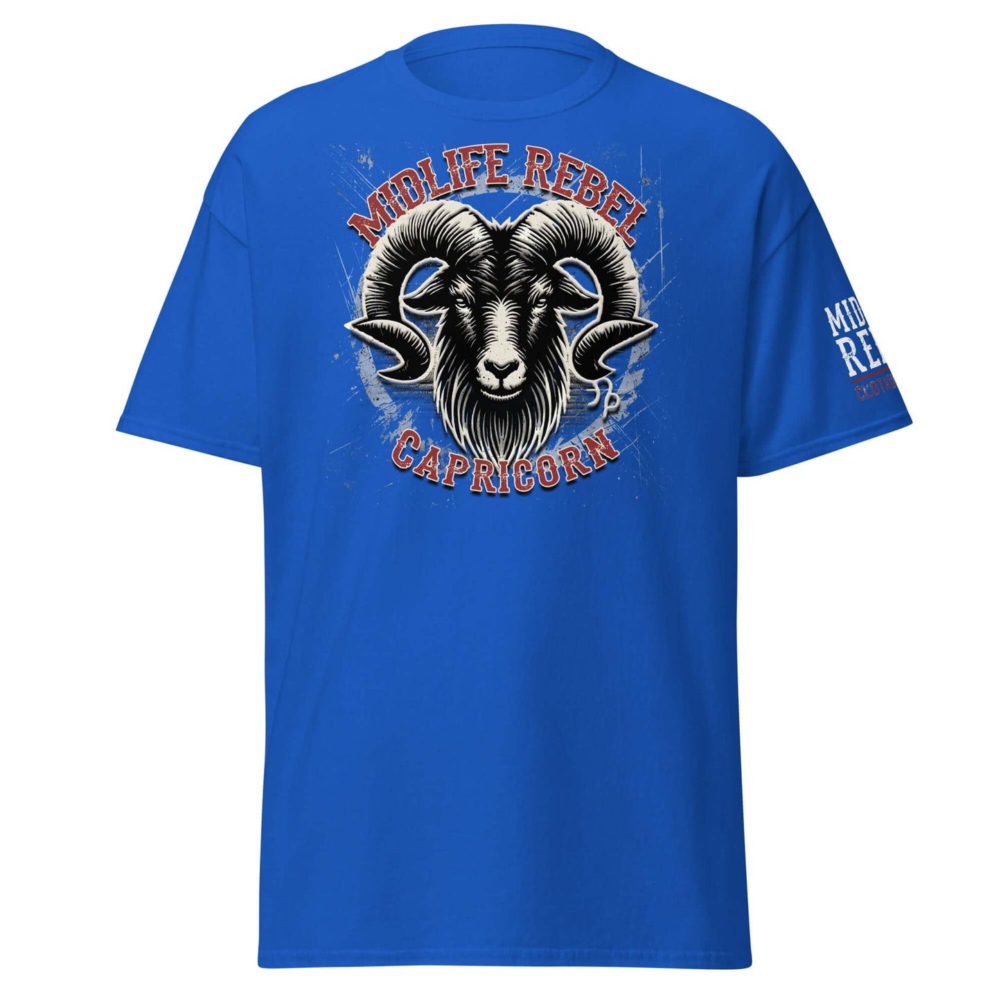 Climb higher, stand taller – this Midlife Rebel Capricorn Goat design embodies ambition and grit. Command attention!