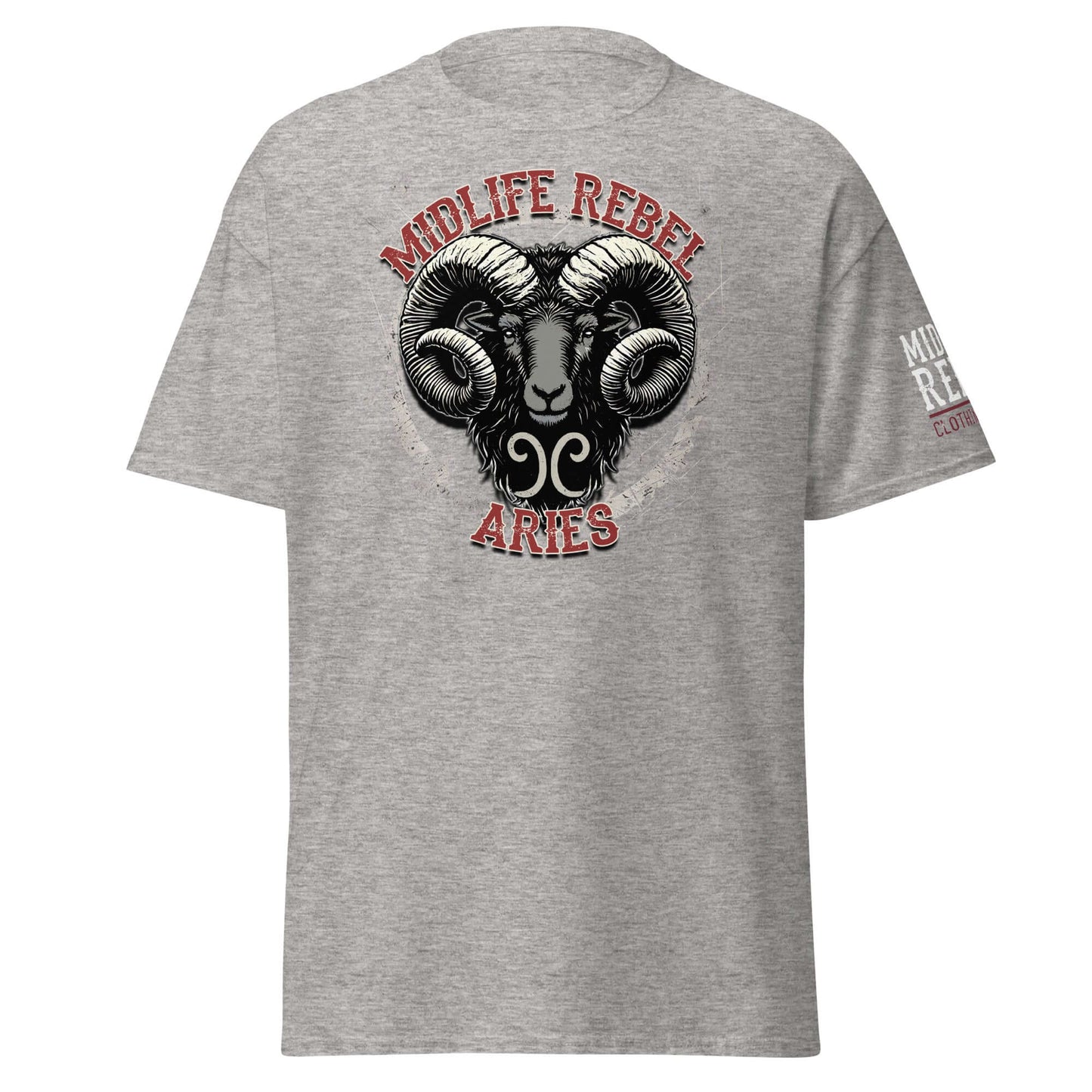 Channel the fearless energy of Aries with this gritty Midlife Rebel ram design. Built for those who charge headfirst into life’s battles.