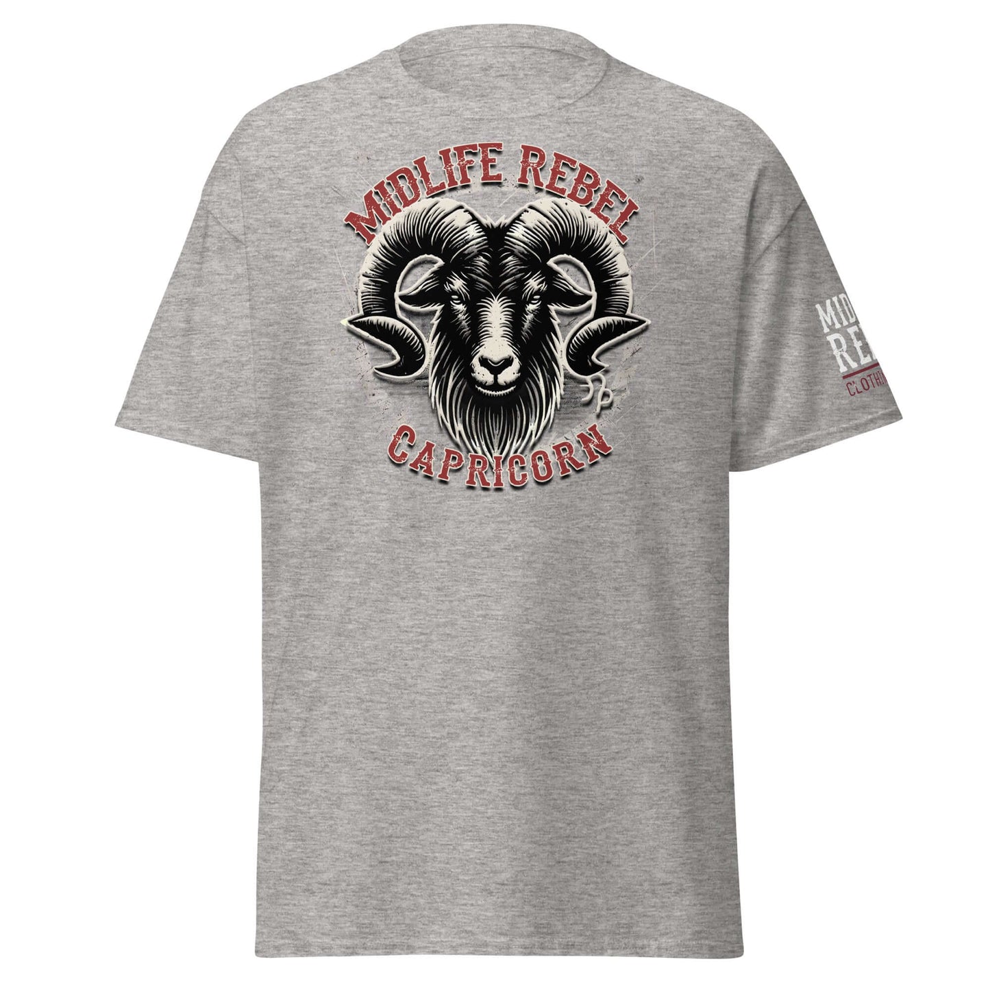 Climb higher, stand taller – this Midlife Rebel Capricorn Goat design embodies ambition and grit. Command attention!