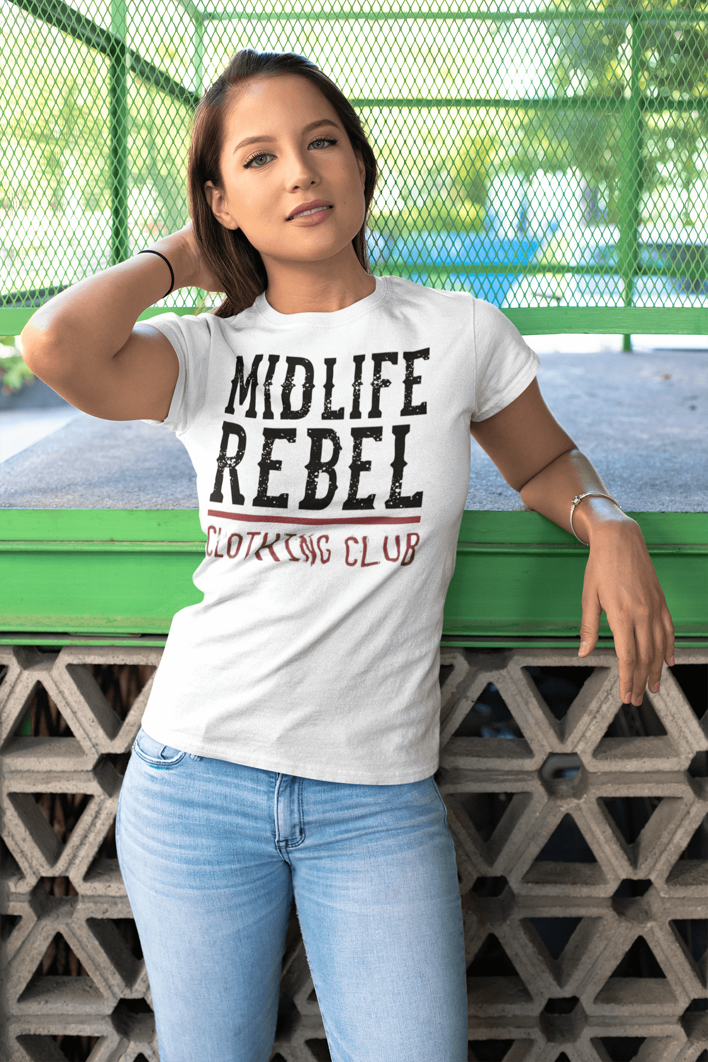 Midlife-Rebel-Clothing-Club-Logo-young-woman-fixing-her-hair