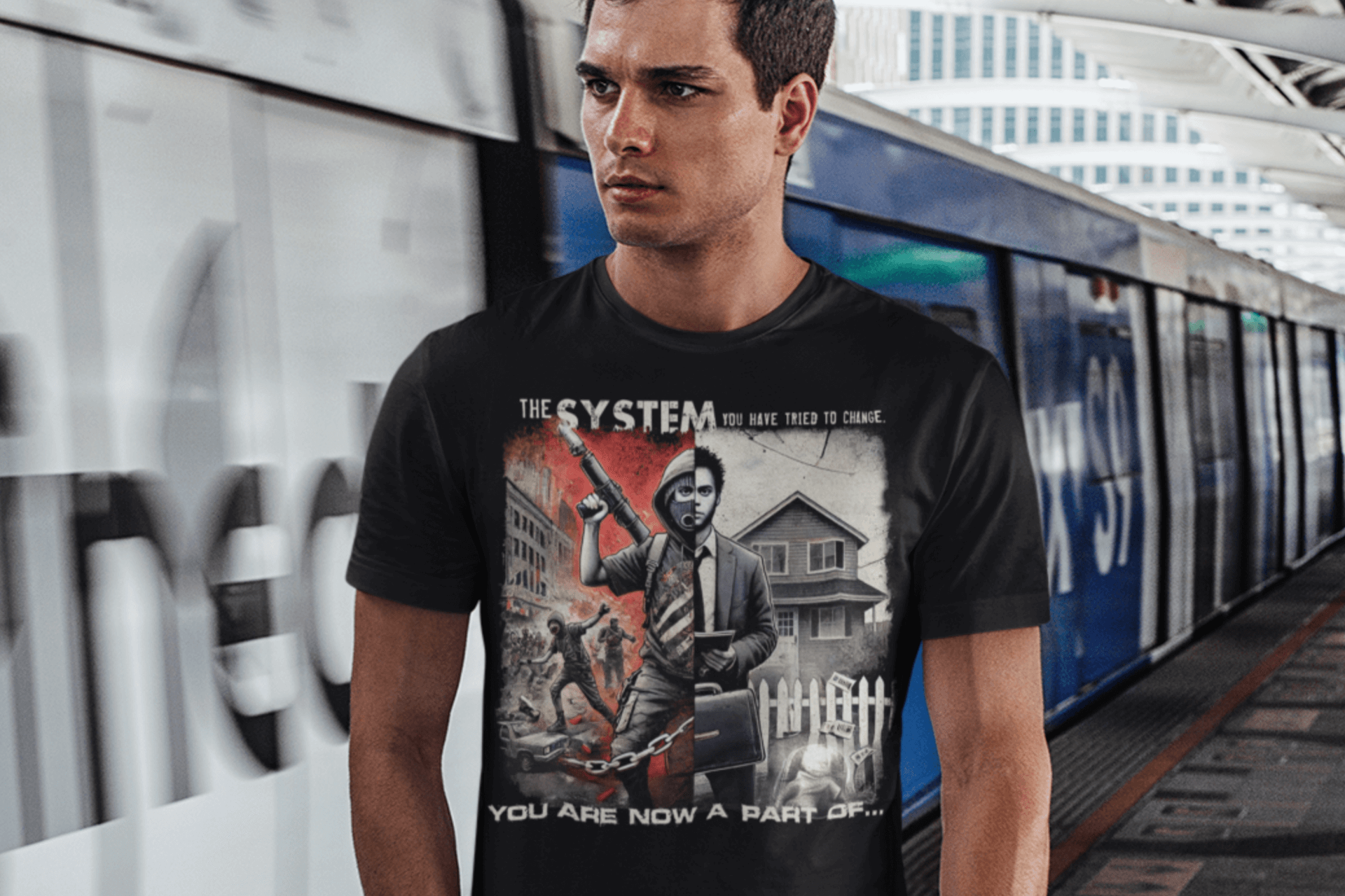 Midlife-Rebel-Clothing-Club-System-man-at-a-subway-station