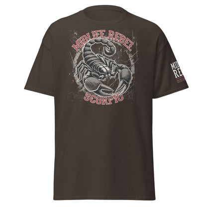 Scorpio Scorpion Zodiac T-shirt with powerful design for intensity and transformation, perfect for astrology enthusiasts and streetwear.
