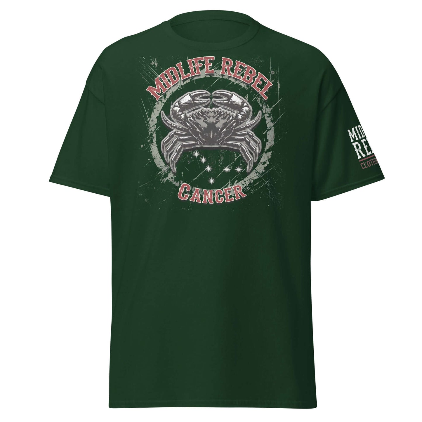 Unisex "Cancer Crab" Zodiac T-shirt by Midlife Rebel Clothing Club - Astrology apparel - Unisex classic tee