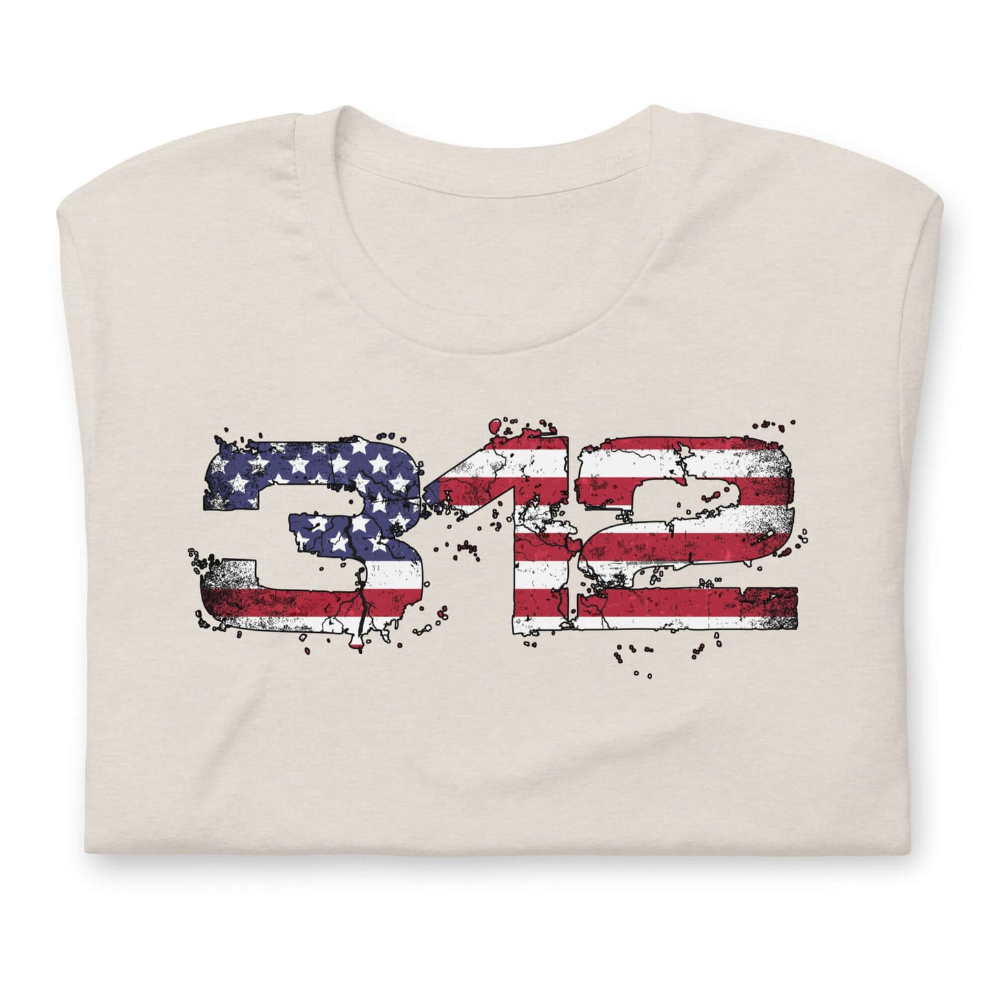 Midlife Rebel heather dust t-shirt featuring "312" design with 312 electoral votes that marked President Trump's victory