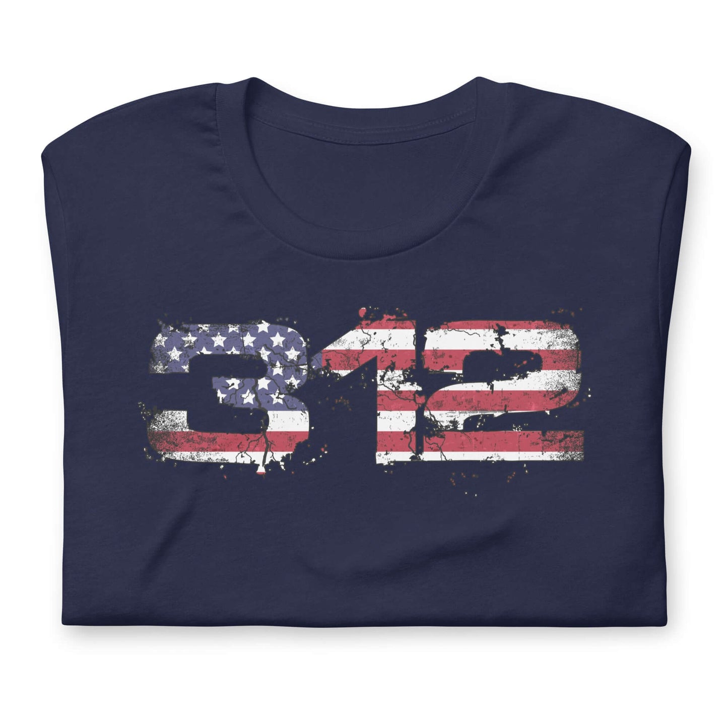 Midlife Rebel navy t-shirt featuring "312" design with 312 electoral votes that marked President Trump's victory